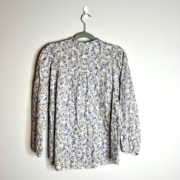Solitaire Heavily Embroidered Floral Button-Up Long Sleeve Top Western Boho XL - Picture 5 of 5